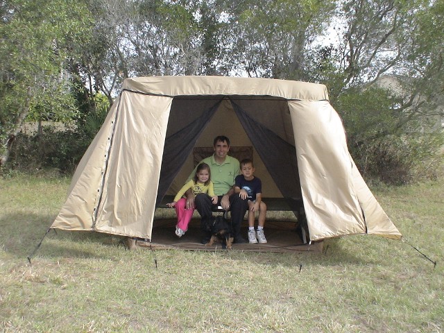 Family in Skeeta Tent